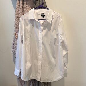 Talbots Women's White Collared Button-down Shirt